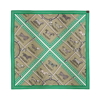 Carré 90 double face Couvertures et Tenues de Jour Bandana - Vert