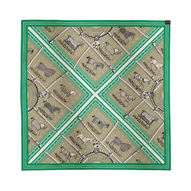 Carré 90 double face Couvertures et Tenues de Jour Bandana - Vert