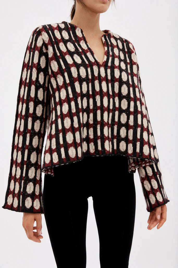 Pull Willow en cachemire - Burgundy Multi