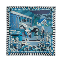 Carré 90 double face Pony Pit Stop - Bleu