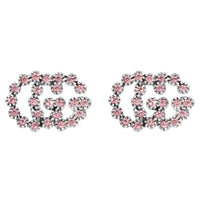 Boucles d'oreilles Running G en or blanc 18K & Topaze - Pink