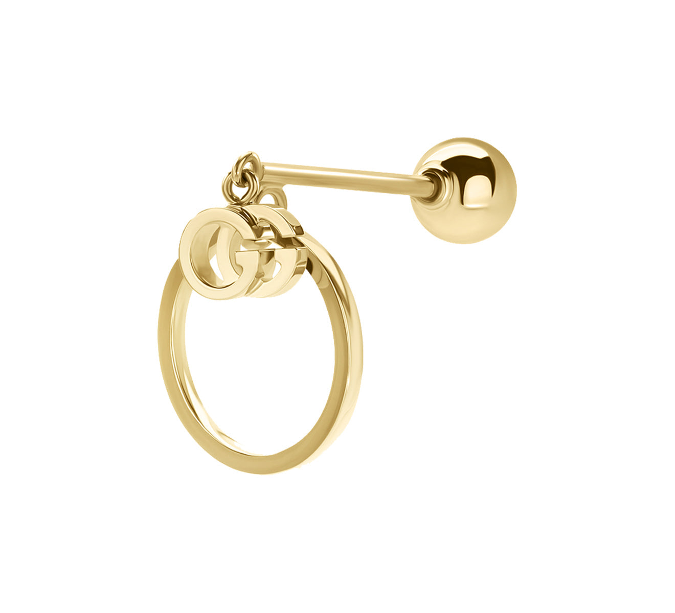 Mono boucles d'oreilles Running G en or jaune 18K - Yellow