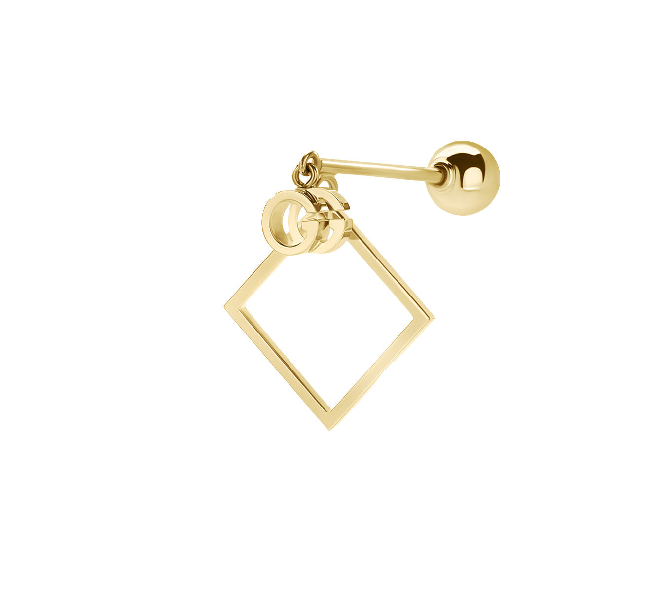 Mono boucles d'oreilles Running G carré en or jaune 18K - Yellow