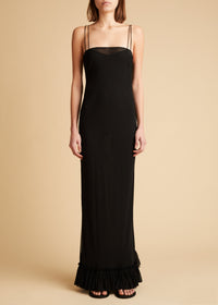Robe Alix en soie - Black