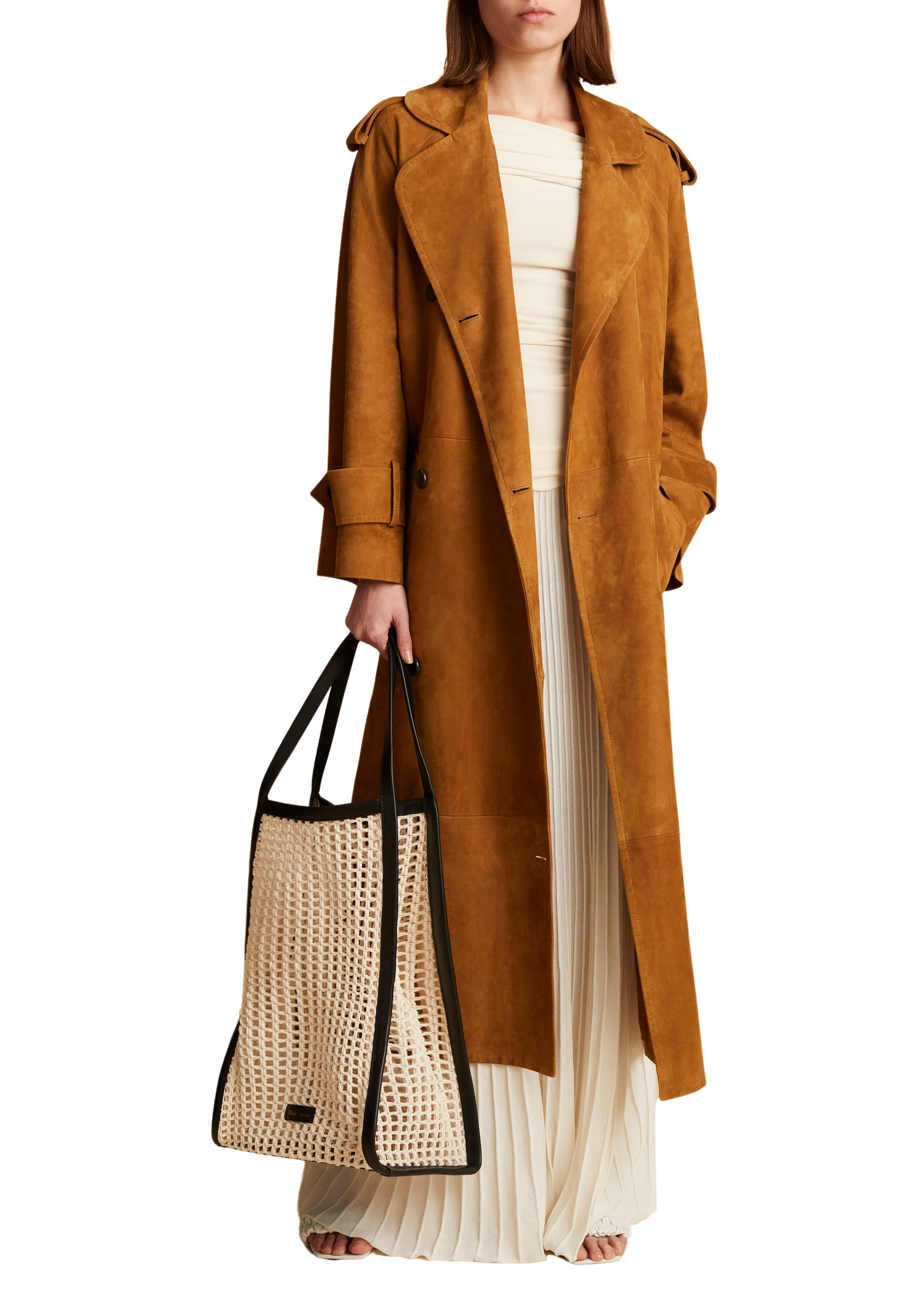 Manteau Buckley en cuir - Khaki Brown
