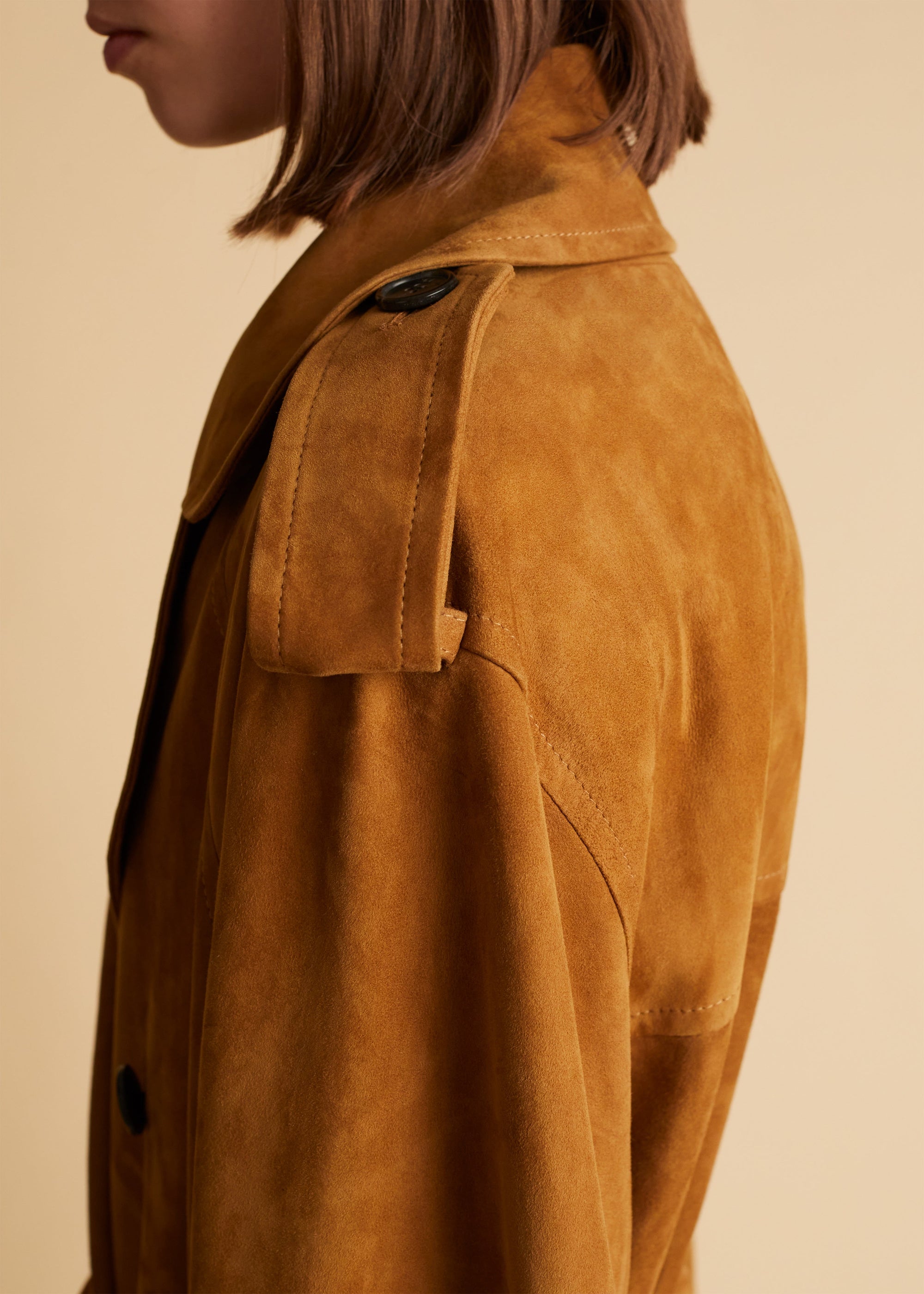 Manteau Buckley en cuir - Khaki Brown