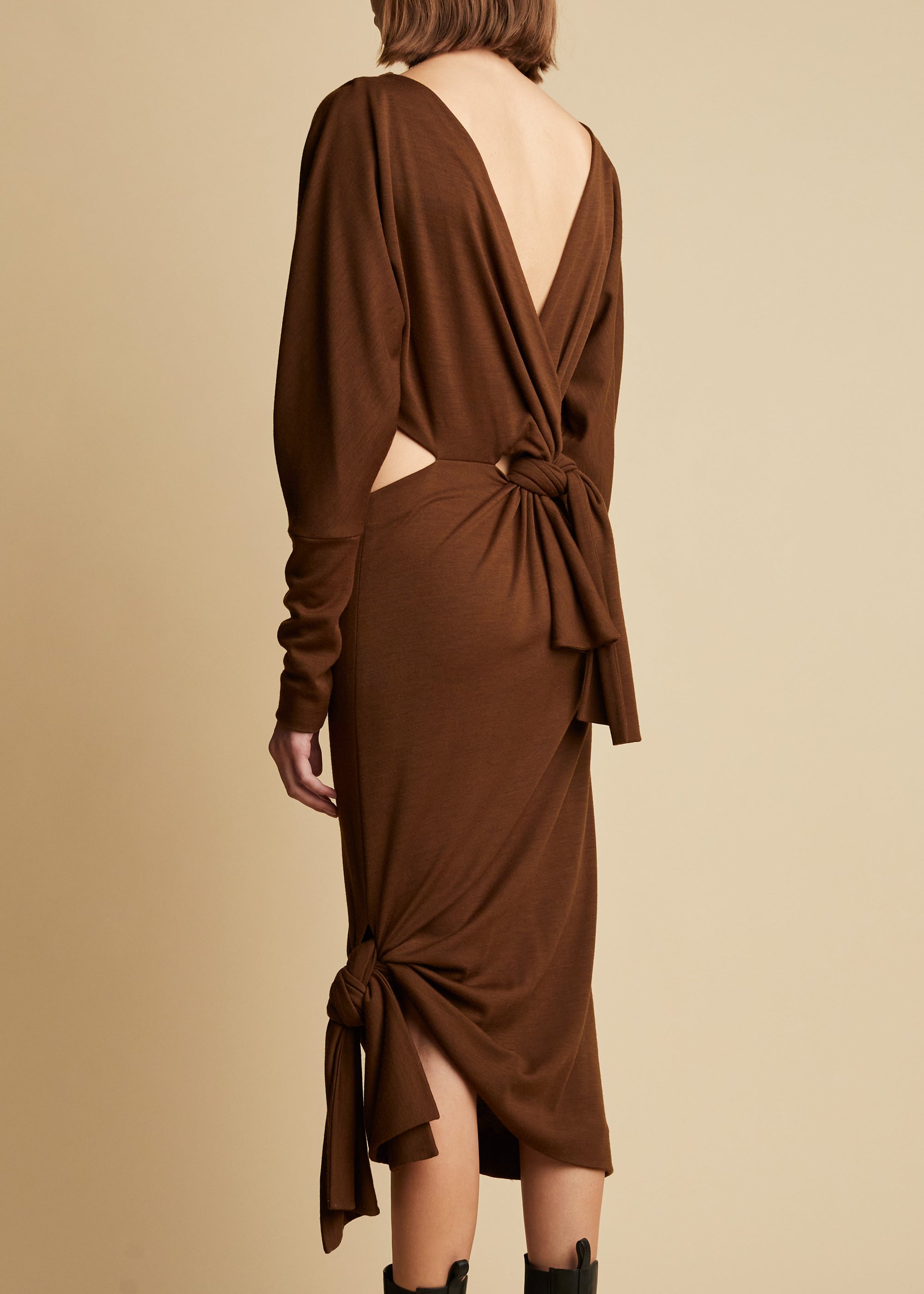 Robe Elena en laine - Olive