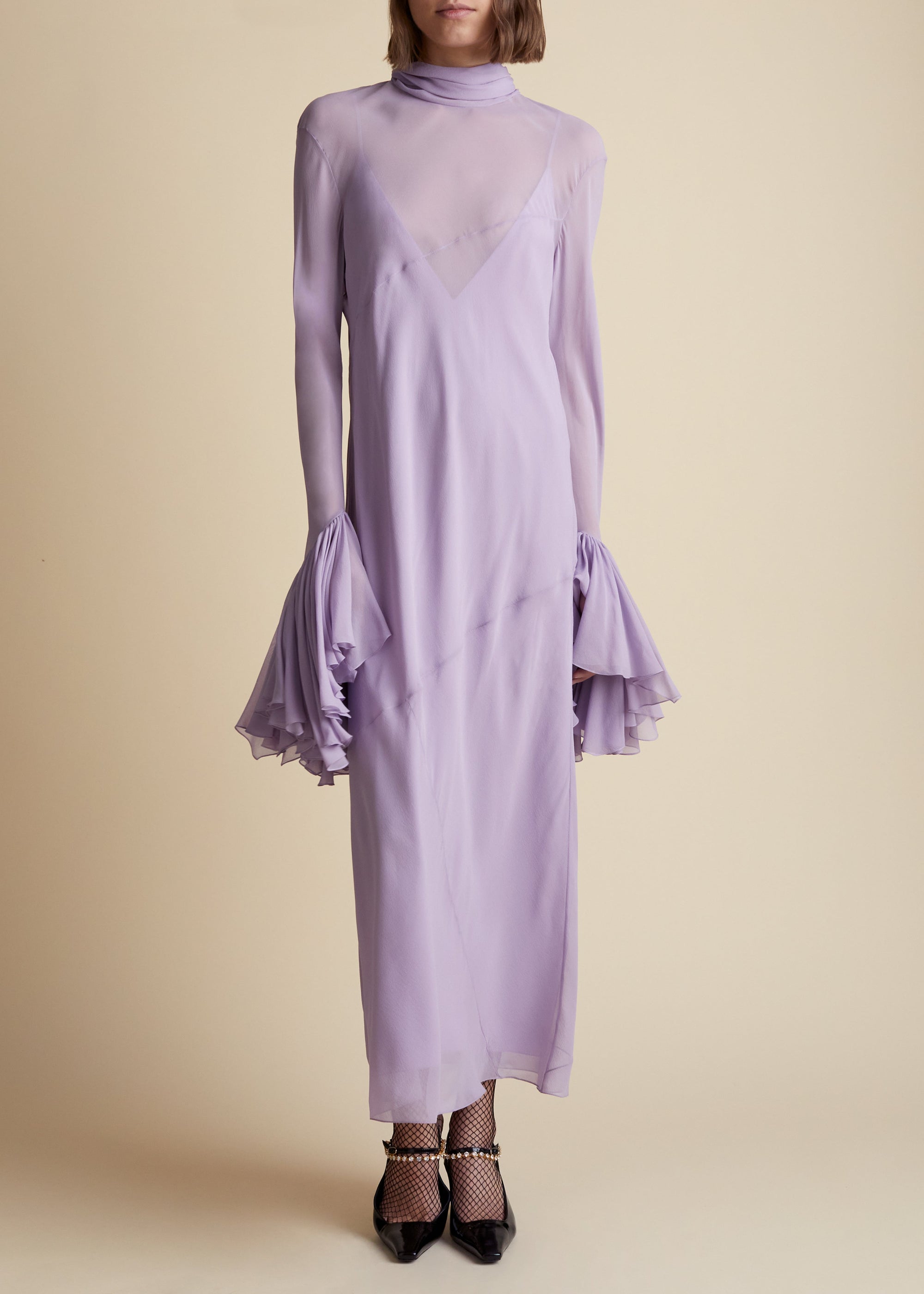 Robe Evi en soie - Lavender