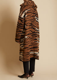Cardigan Fiona en cachemire - Large Tiger Jacquard