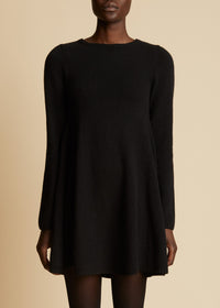 Robe Fleurine en cachemire - Black