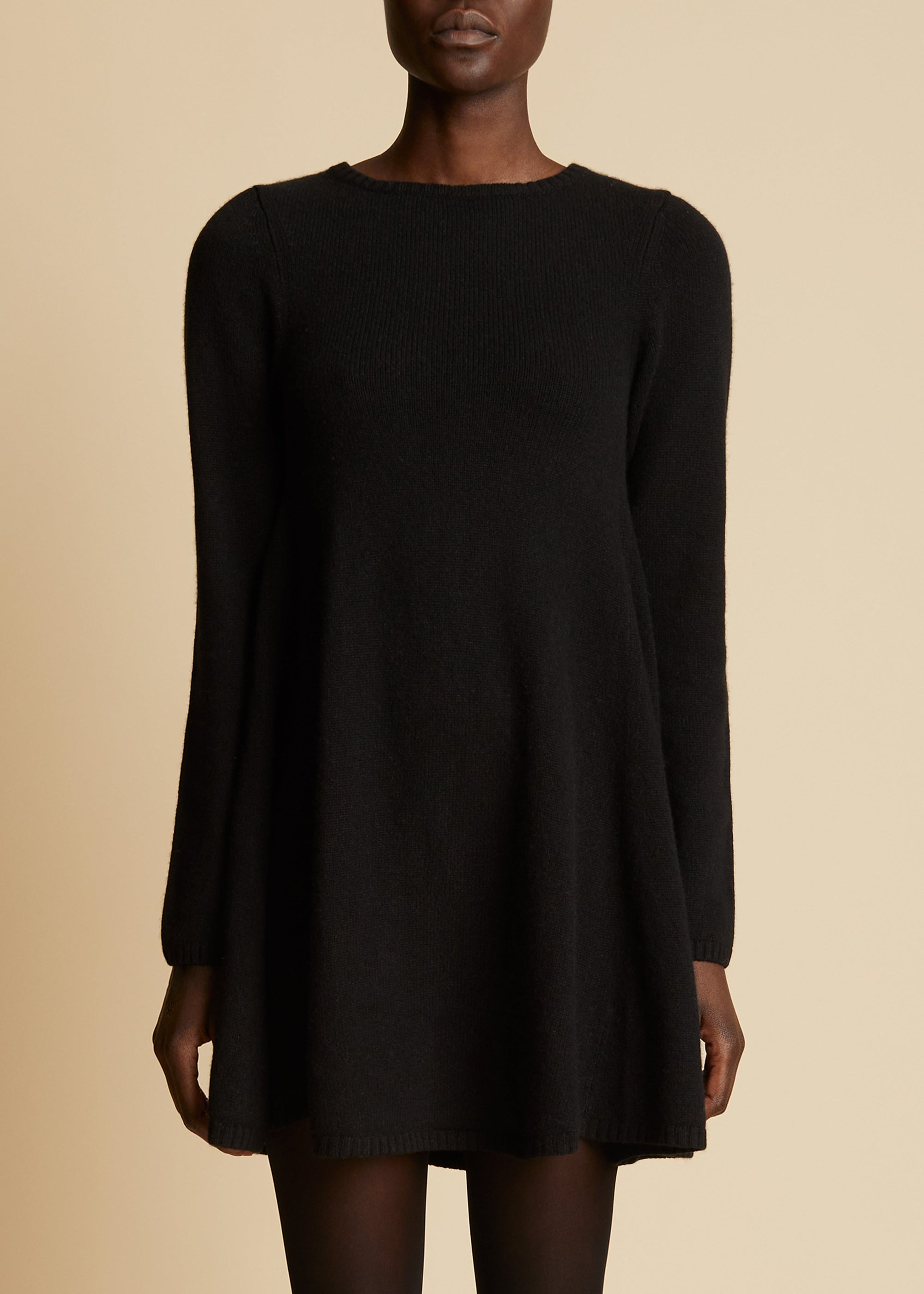 Robe Fleurine en cachemire - Black