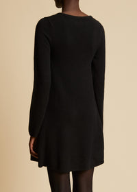 Robe Fleurine en cachemire - Black