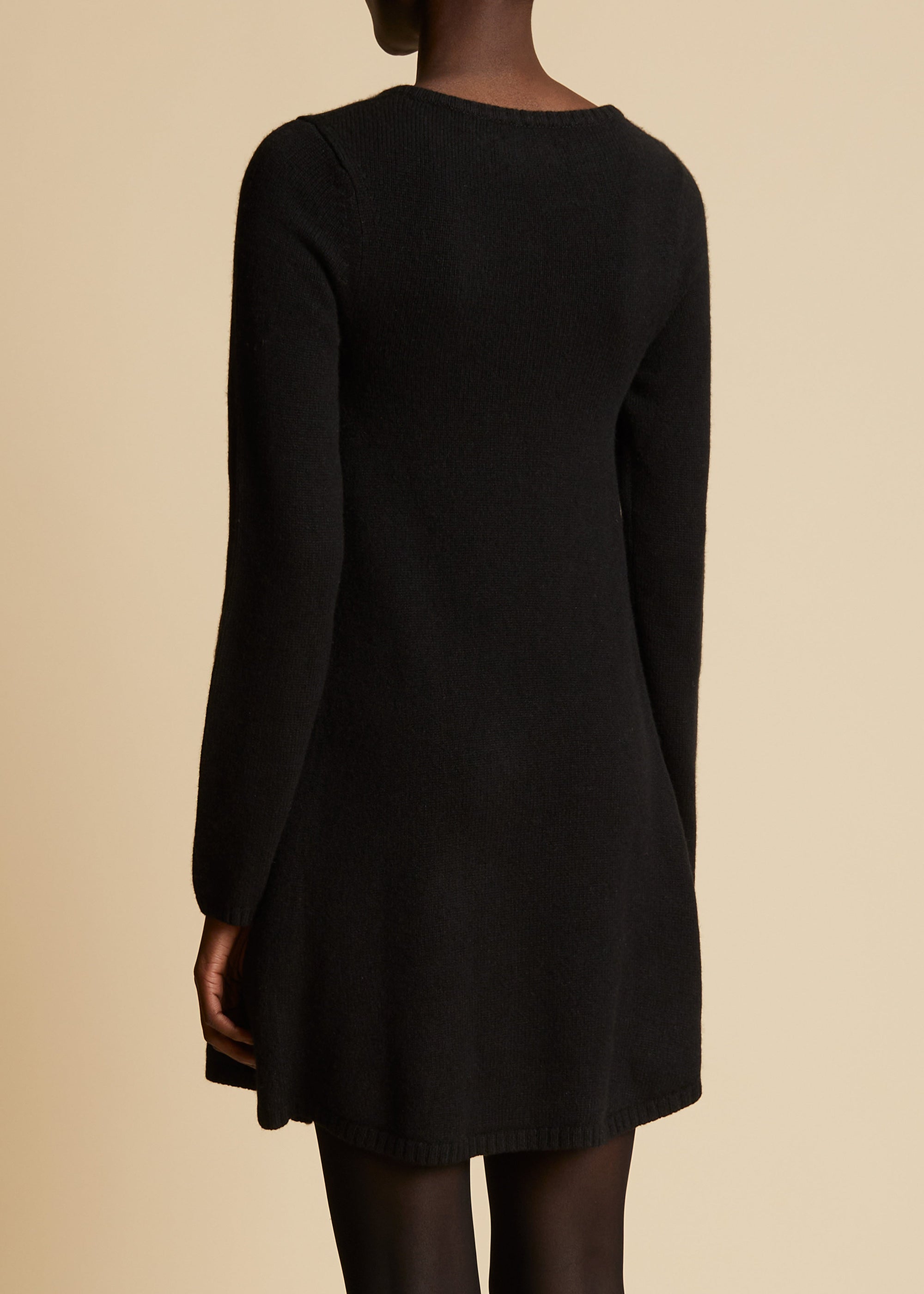 Robe Fleurine en cachemire - Black