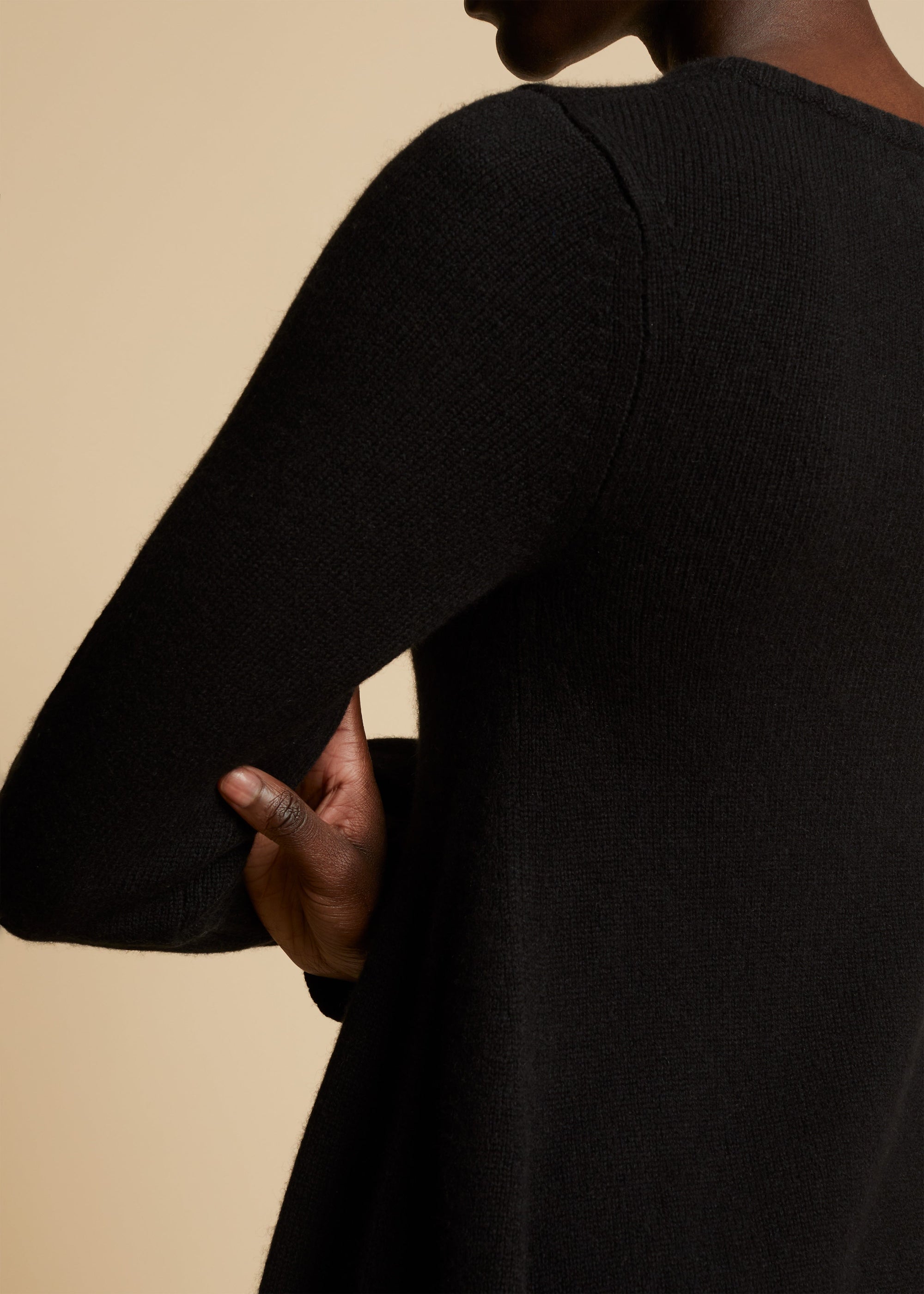 Robe Fleurine en cachemire - Black