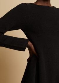Robe Fleurine en cachemire - Black