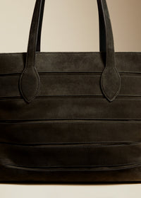 Cabas Florence à rayures en cuir - Dark Olive