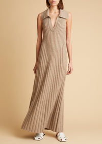 Robe Giselle en cachemire - Sepia