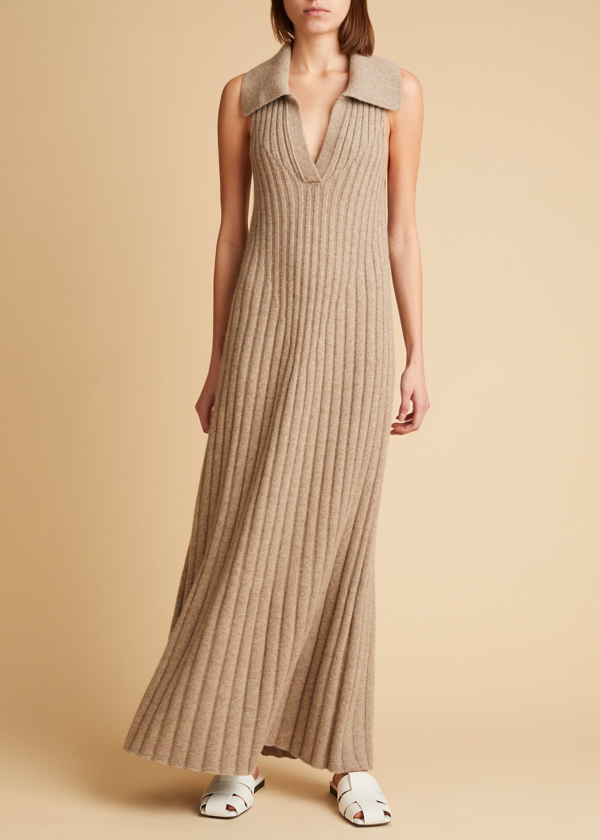 Robe Giselle en cachemire - Sepia