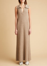 Robe Giselle en cachemire - Sepia