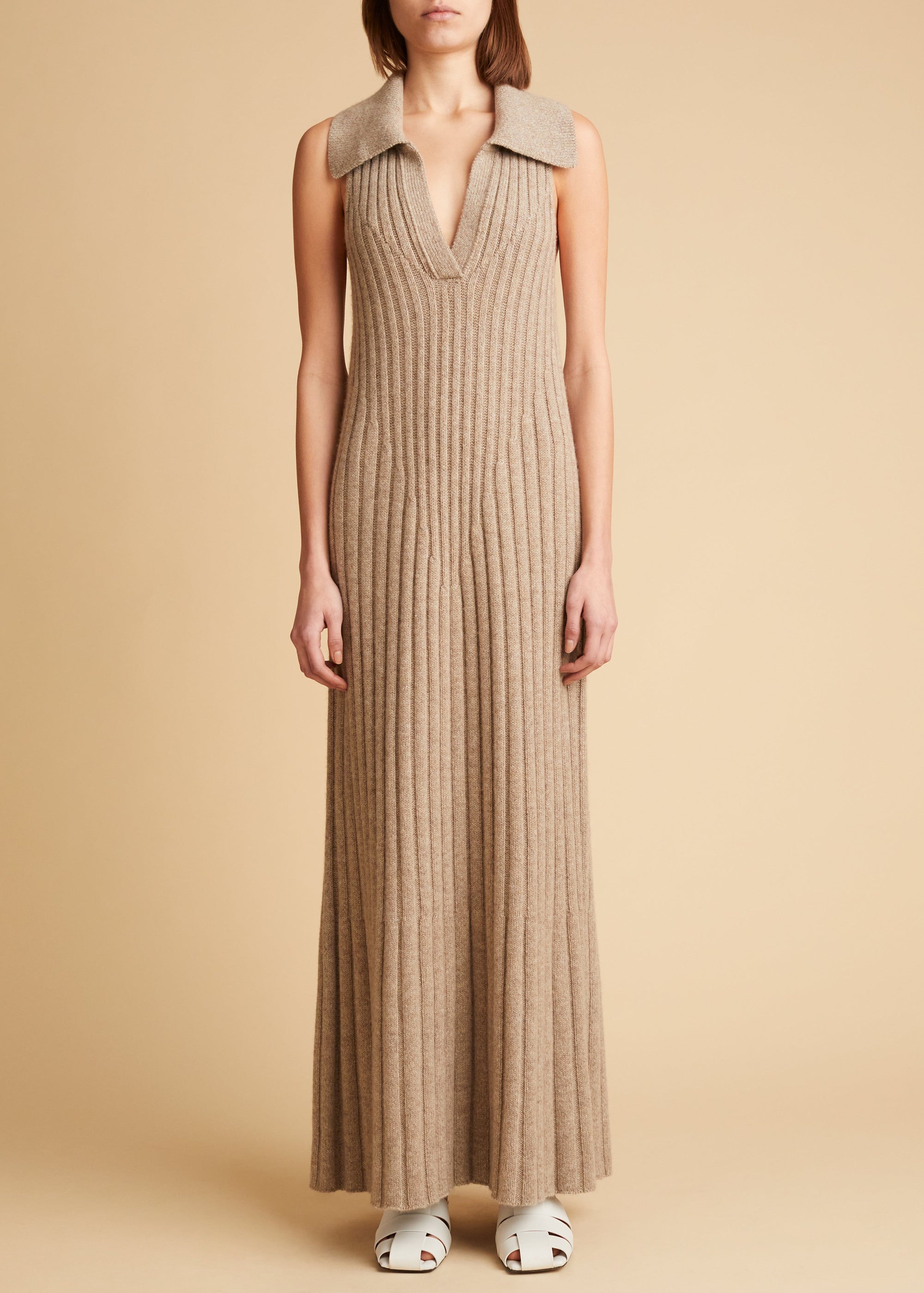Robe Giselle en cachemire - Sepia