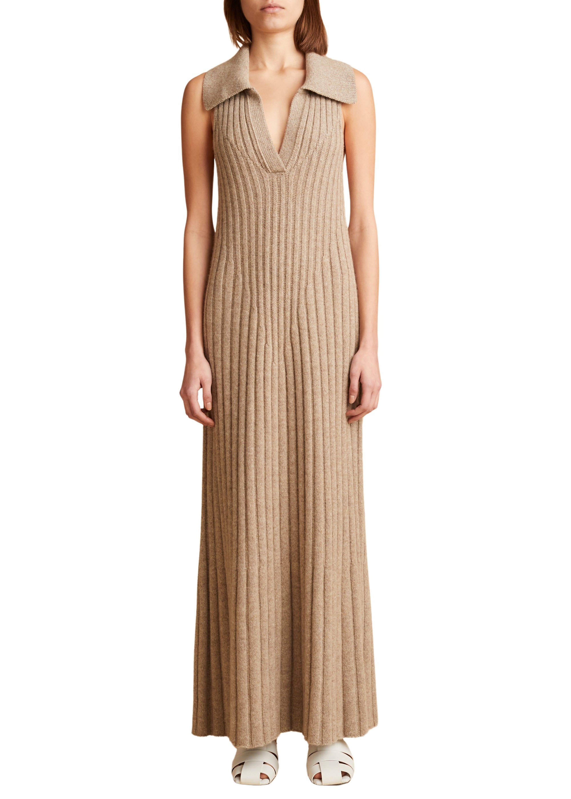 Robe Giselle en cachemire - Sepia
