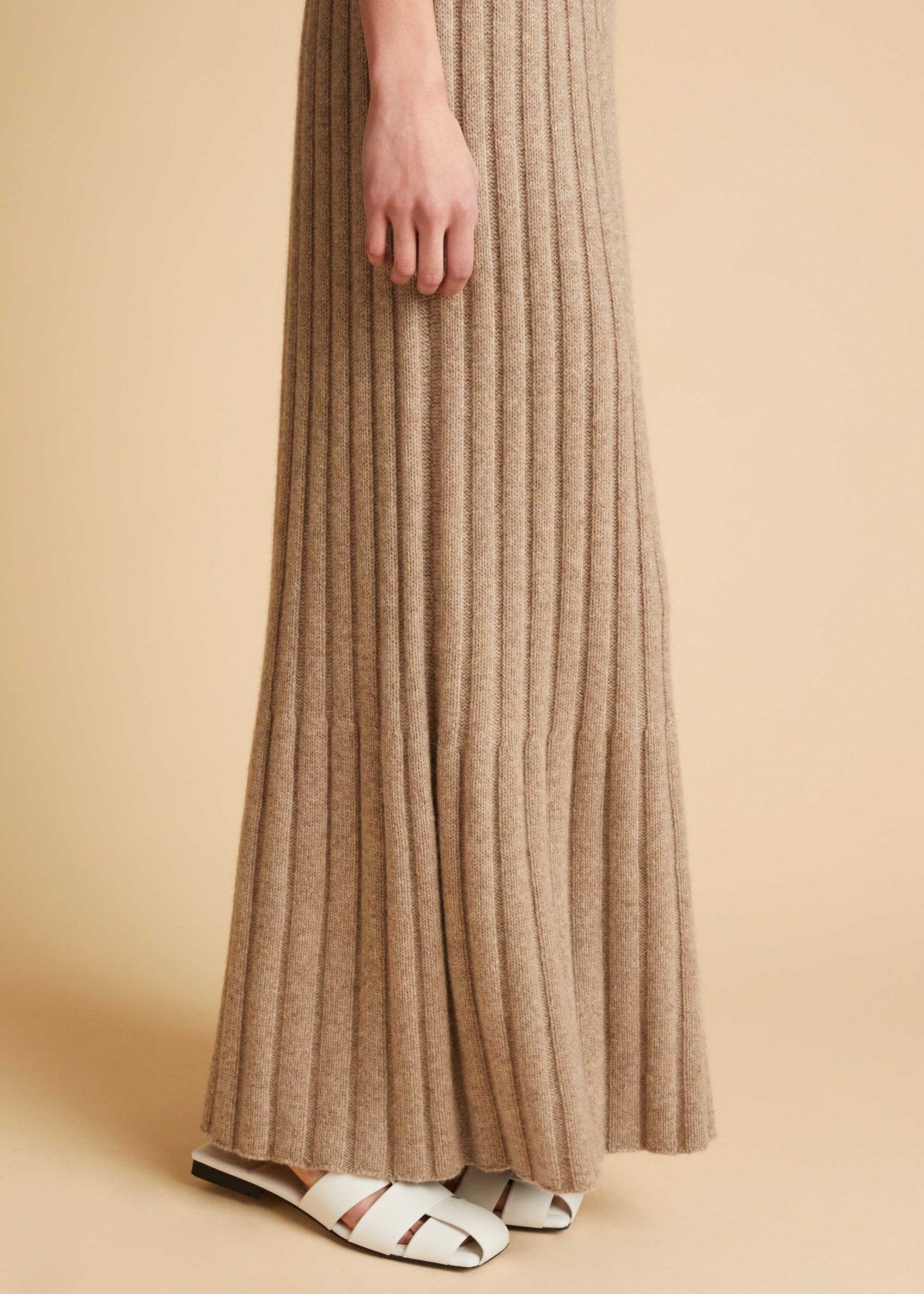 Robe Giselle en cachemire - Sepia