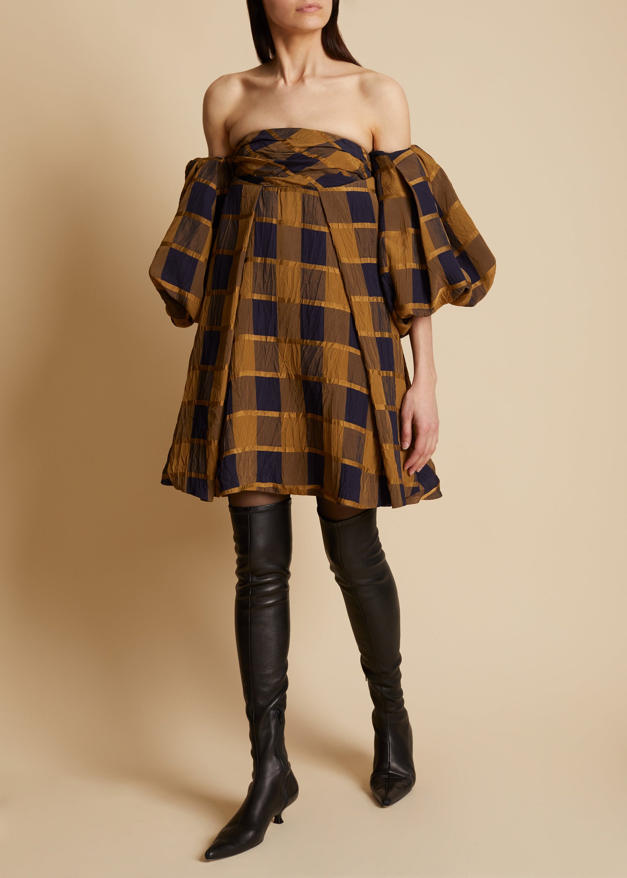 Robe Katerina - Goldenrod & Navy