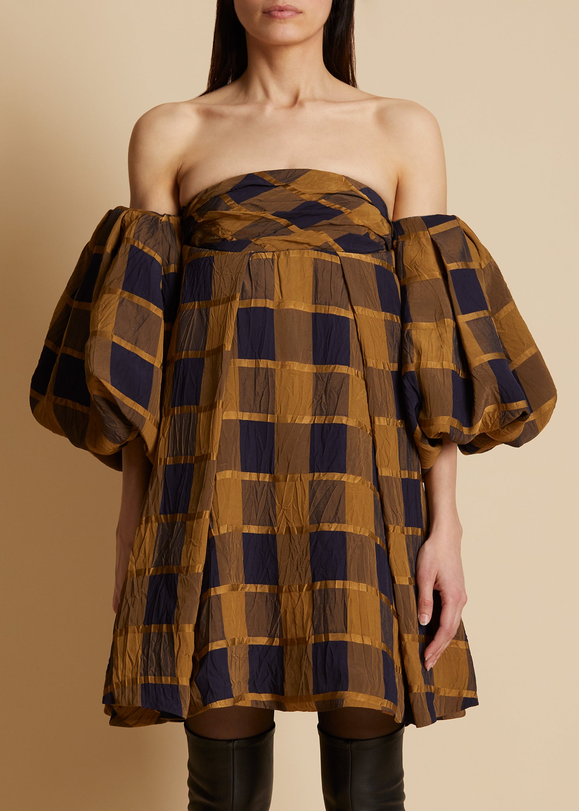Robe Katerina - Goldenrod & Navy