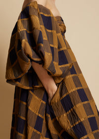 Robe Katerina - Goldenrod & Navy