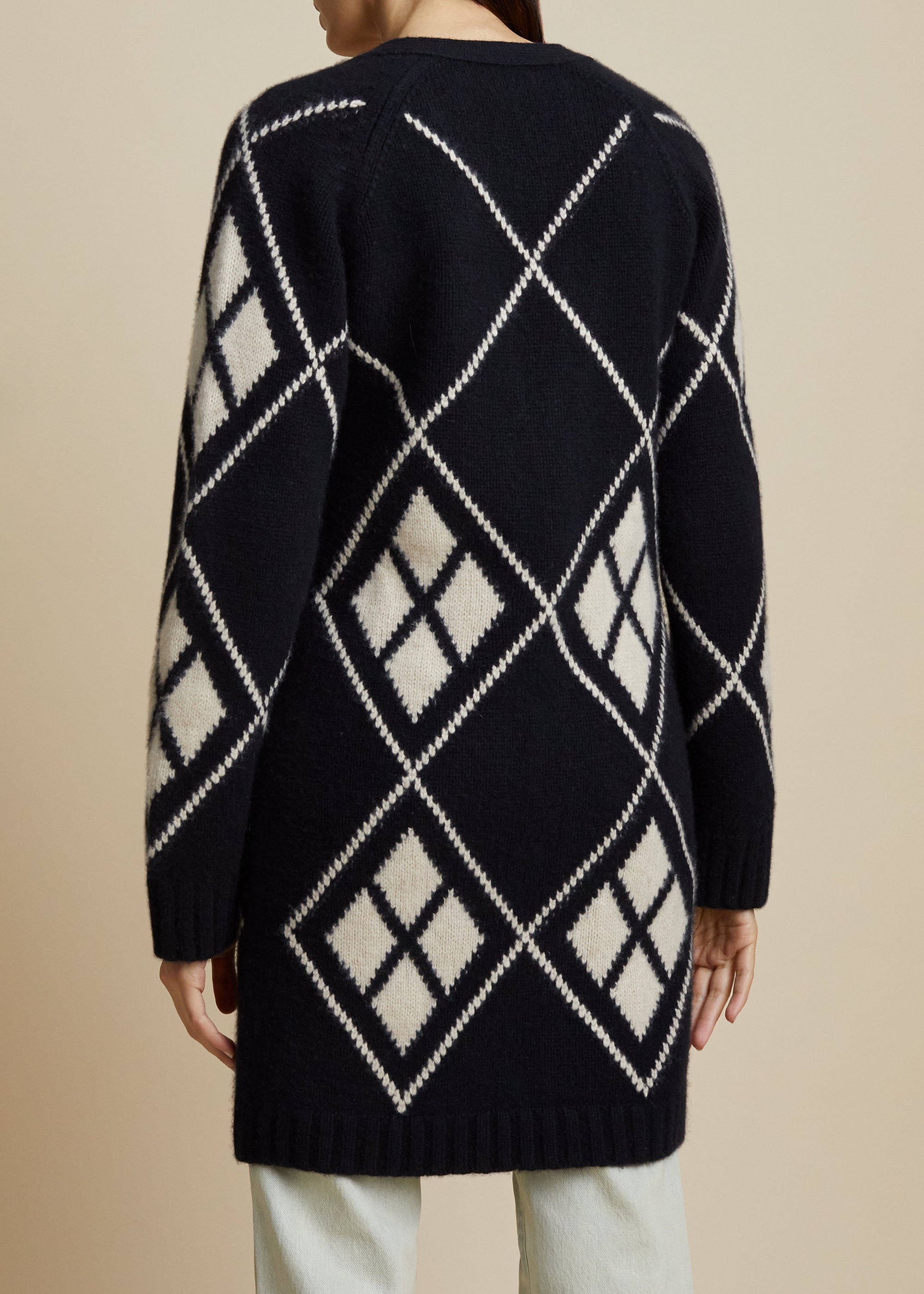 Cardigan Klara en cachemire - Black & Custard