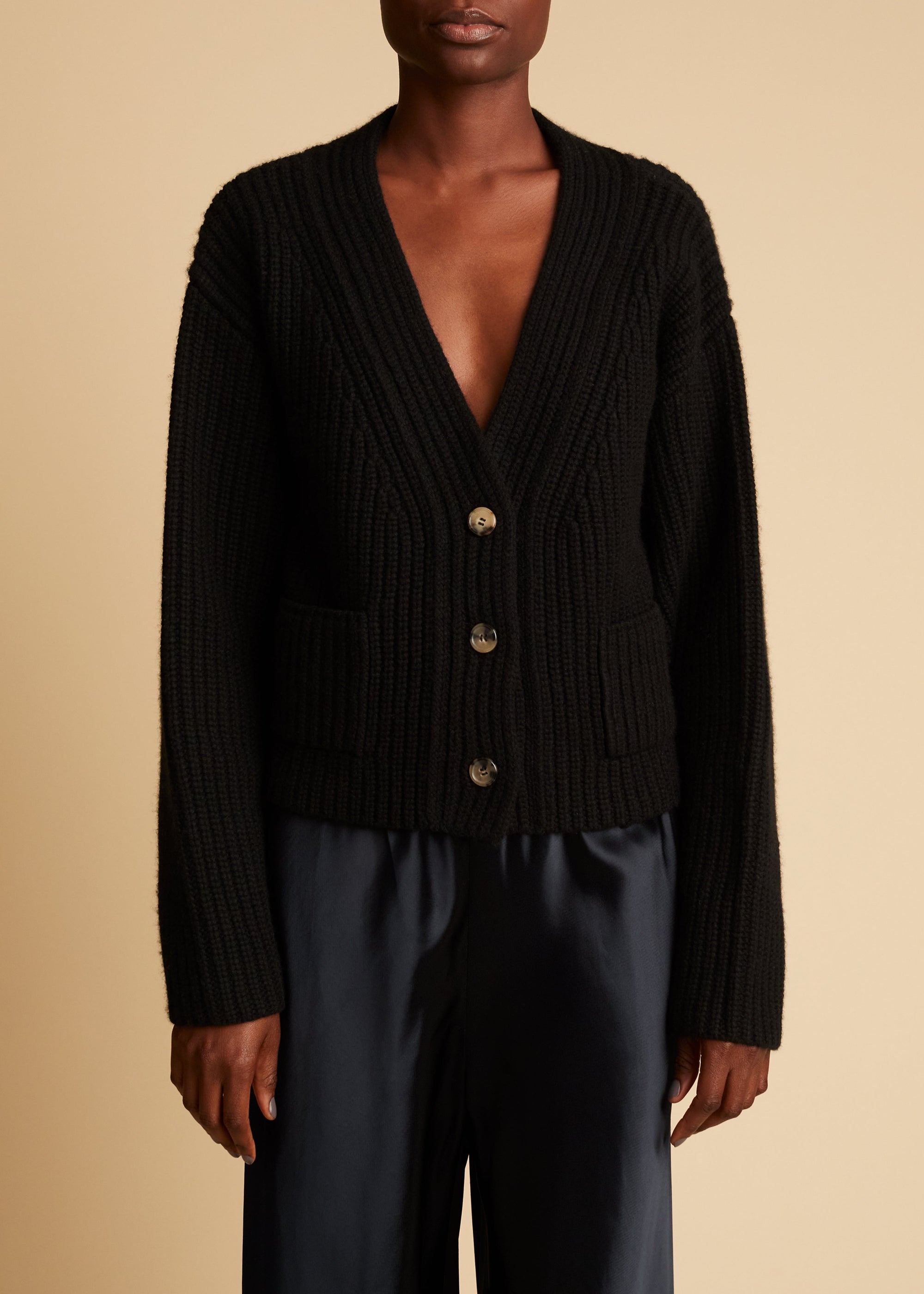 Cardigan Lea en cachemire - Black