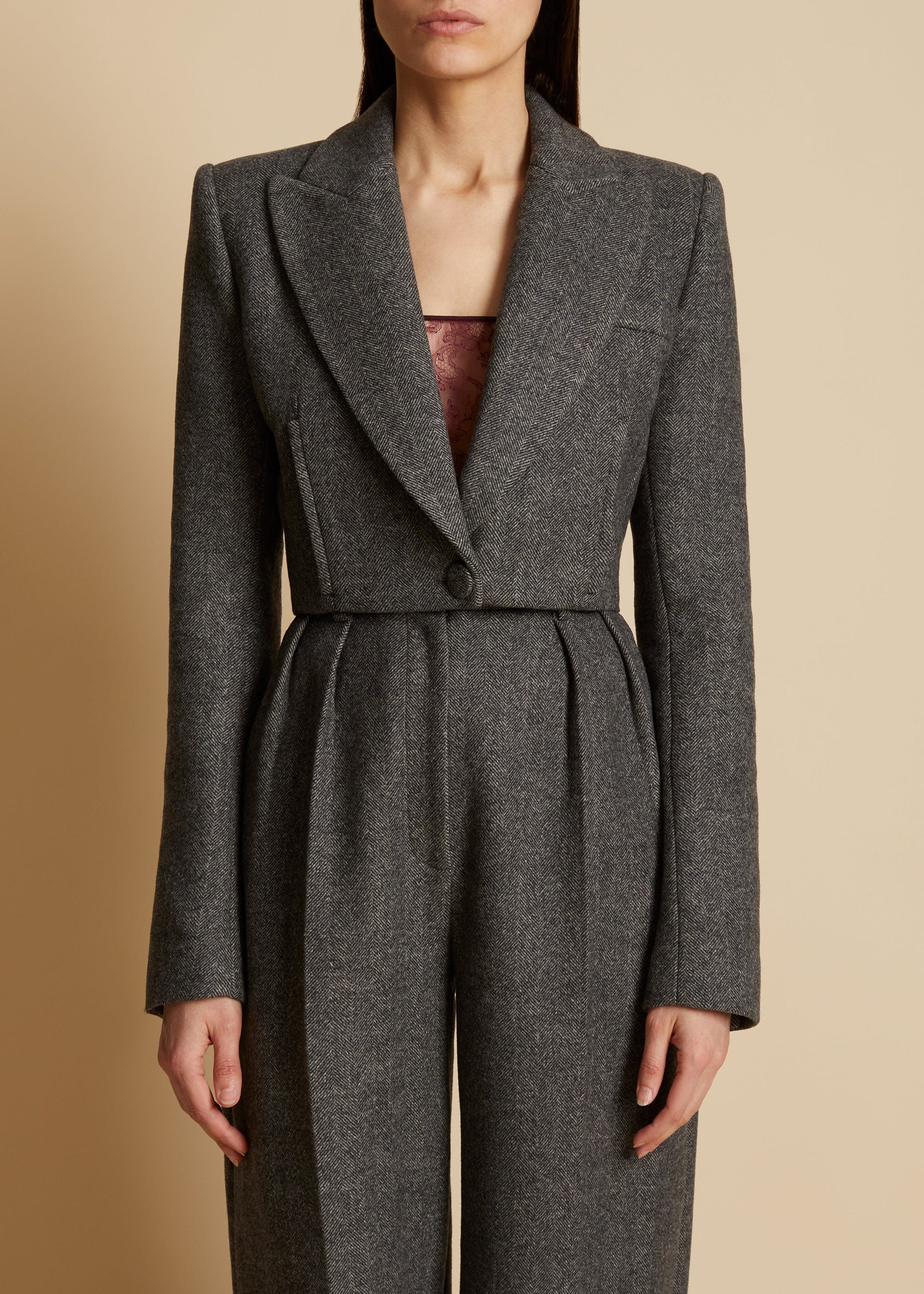 Blazer Lucille en laine - Heather Grey