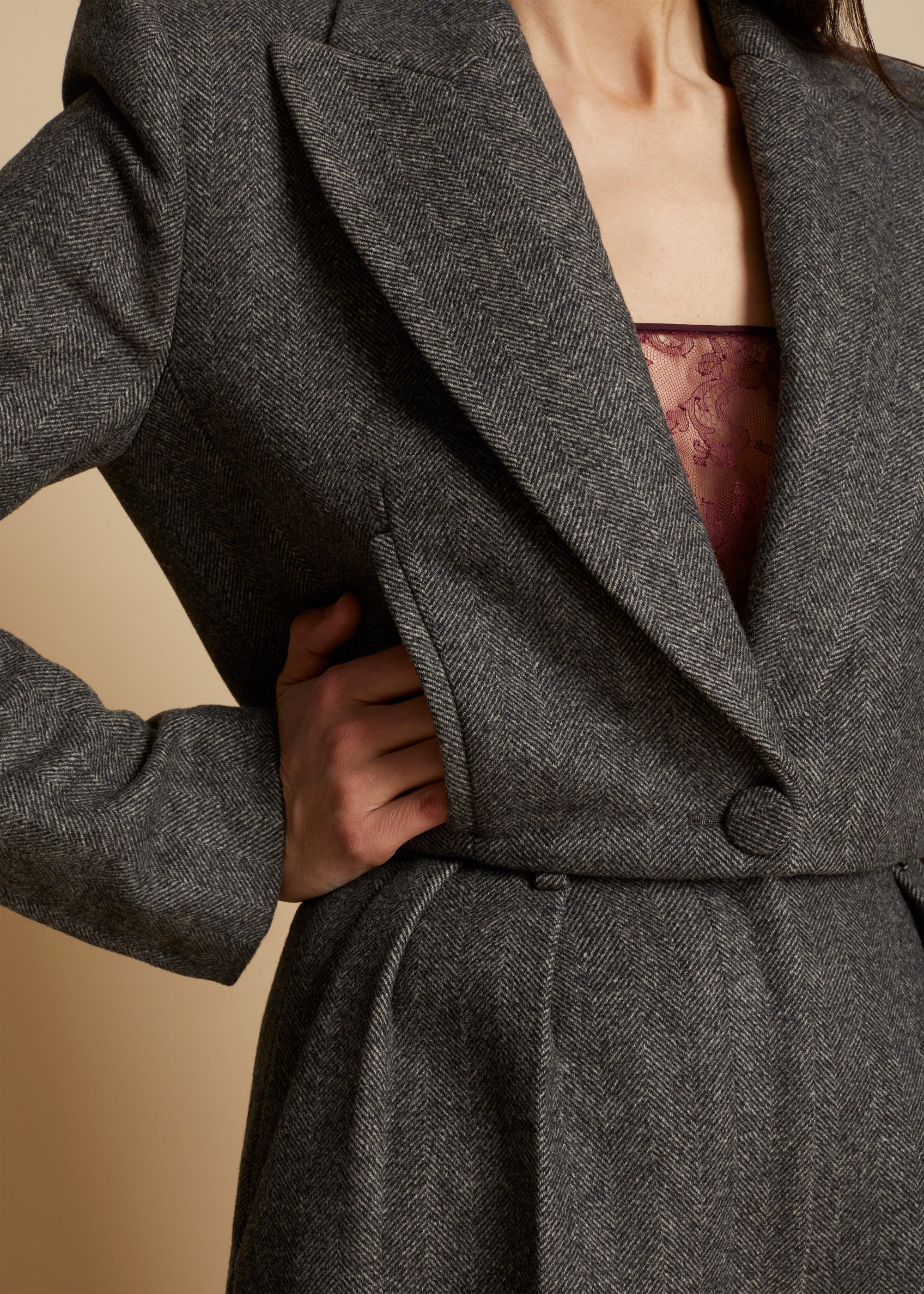 Blazer Lucille en laine - Heather Grey