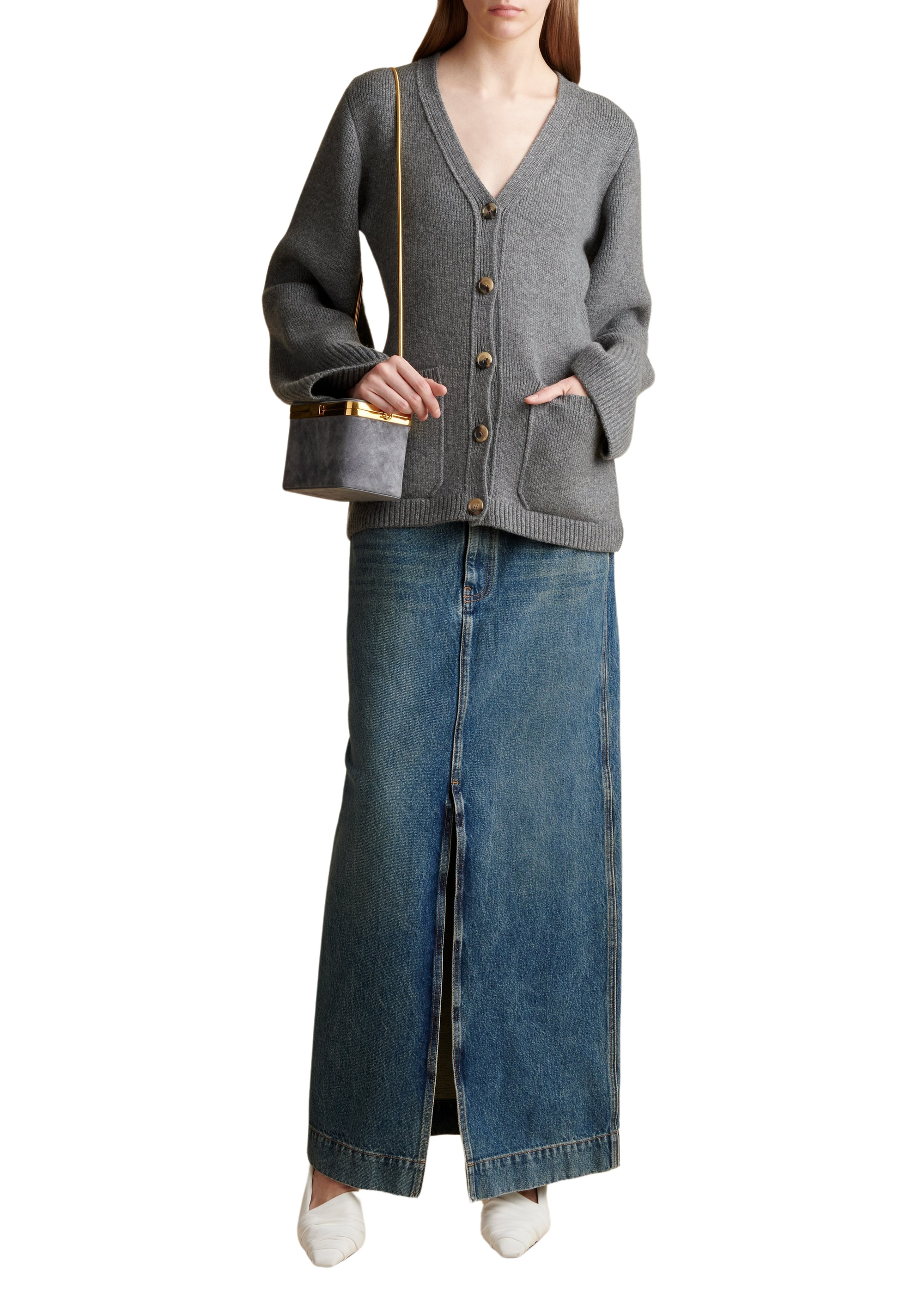 Cardigan Lucy en cachemire - Smoke
