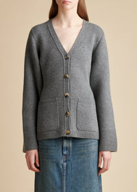 Cardigan Lucy en cachemire - Smoke