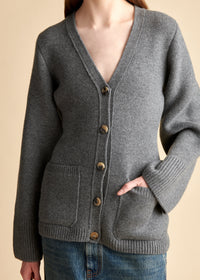 Cardigan Lucy en cachemire - Smoke