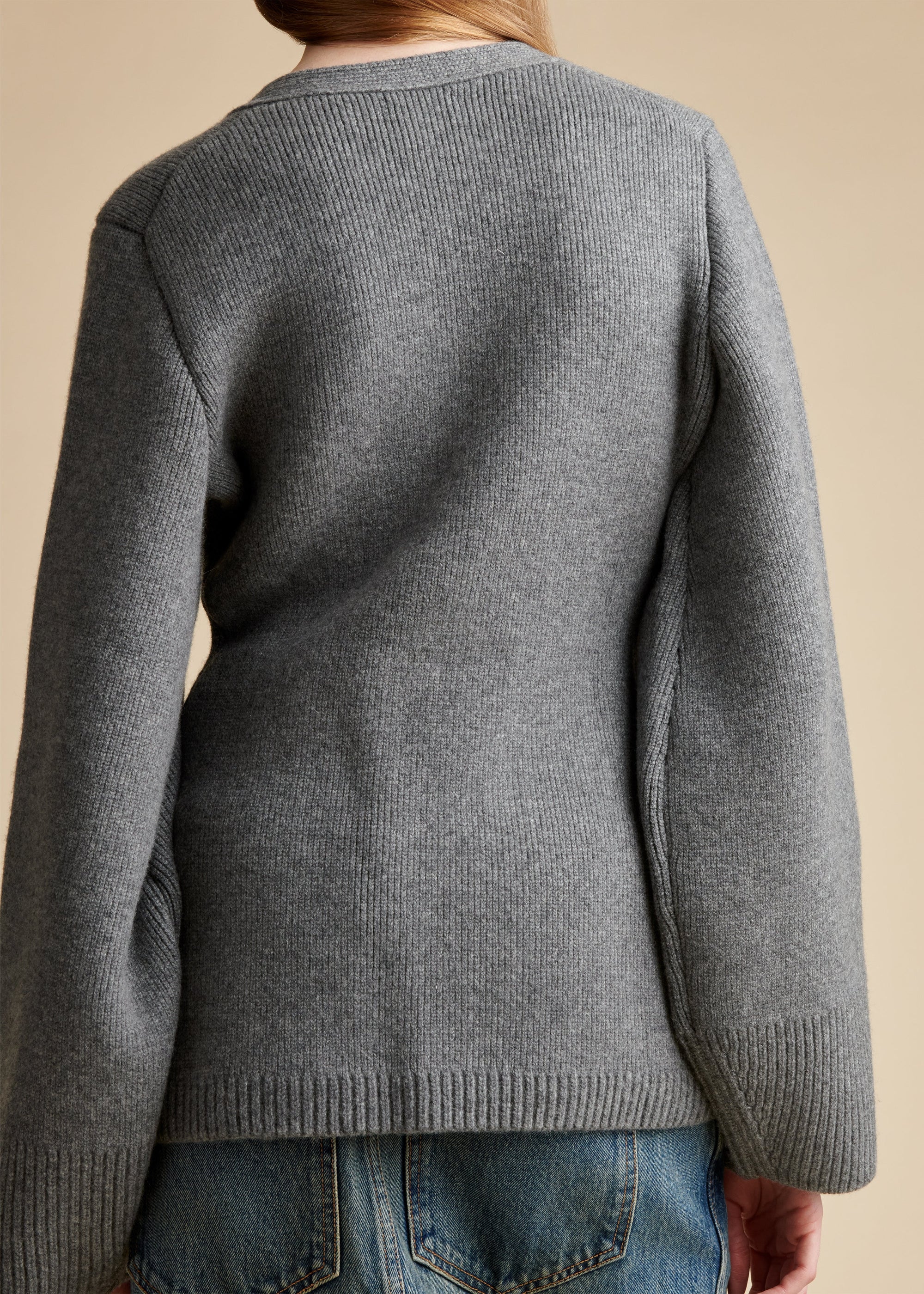 Cardigan Lucy en cachemire - Smoke