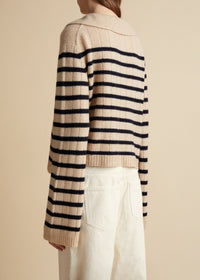 Pull Mateo en cachemire - Butter & Black Stripe