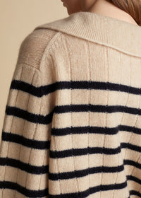 Pull Mateo en cachemire - Butter & Black Stripe