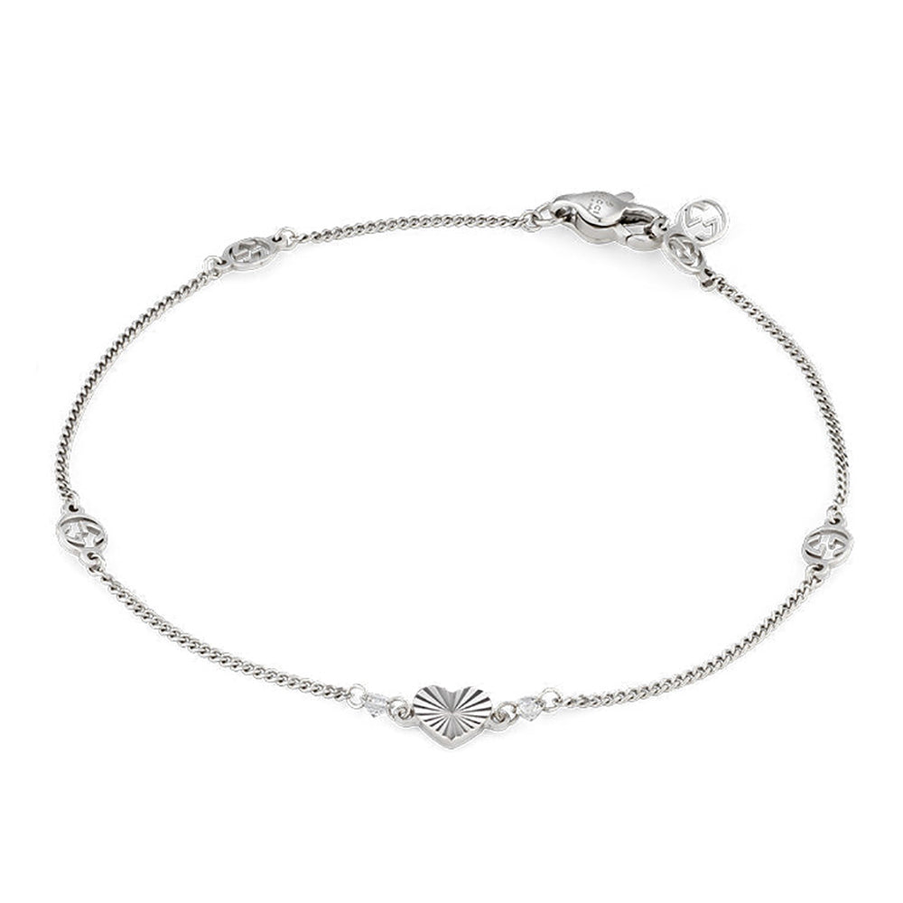 Bracelet Interlocked G en or blanc 18K & Diamants - White