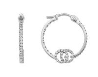 Boucles d'oreilles Running G en or blanc 18K & Diamants - White