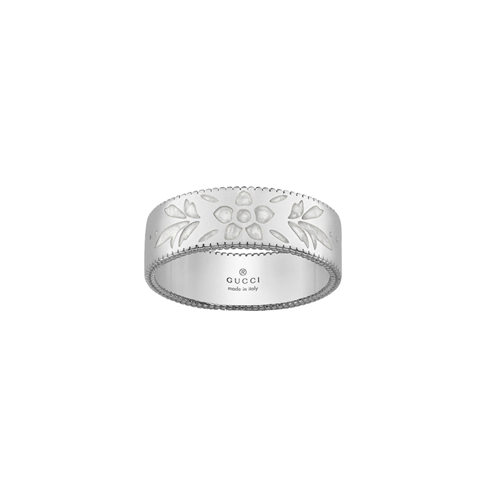 Bague Icon medium en or blanc 18K - White