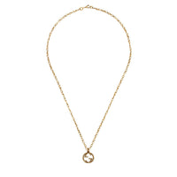 Collier Interlocked G en or jaune 18K - White