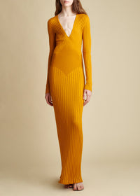 Robe Nicolai en soie - Bronze