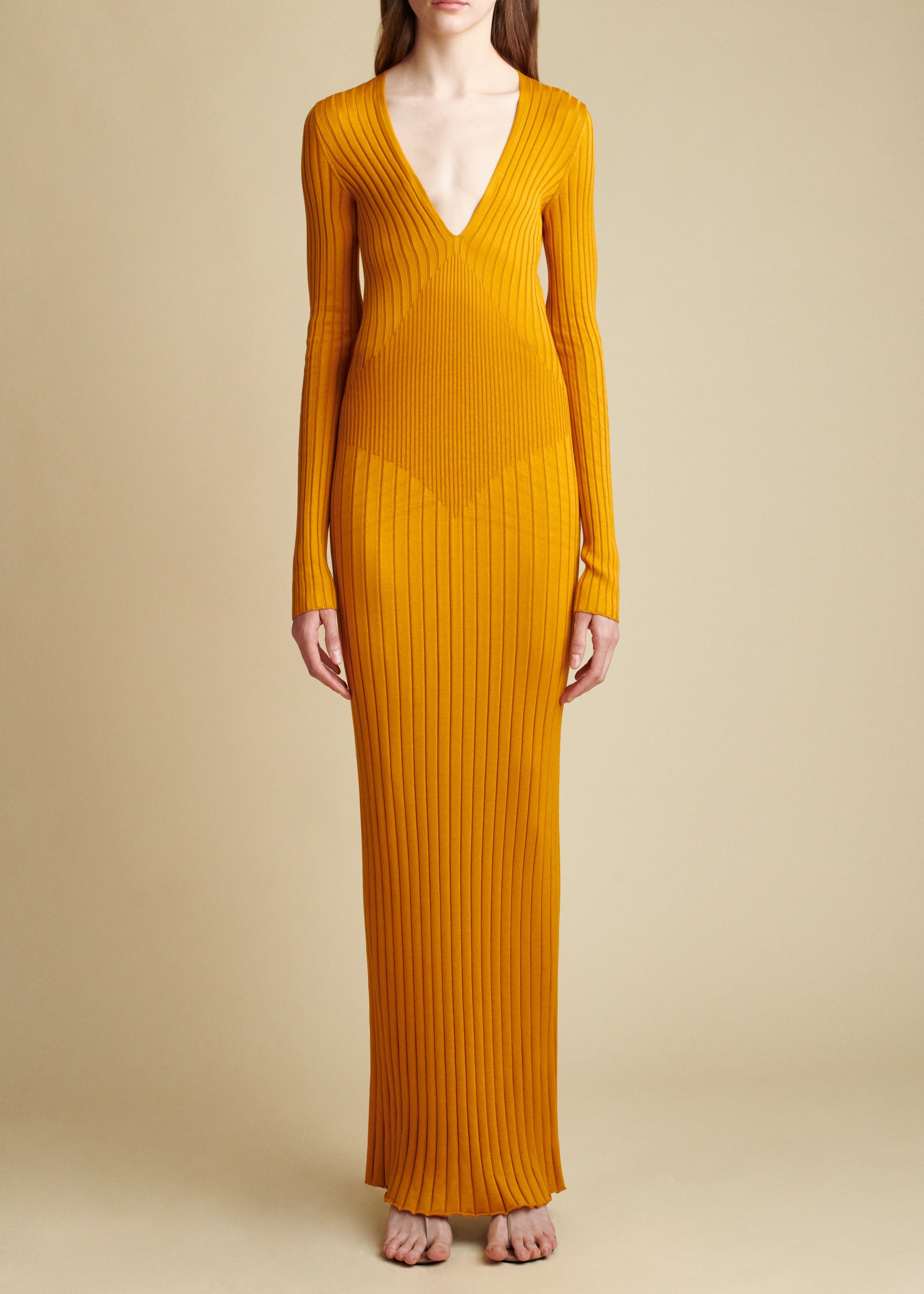 Robe Nicolai en soie - Bronze