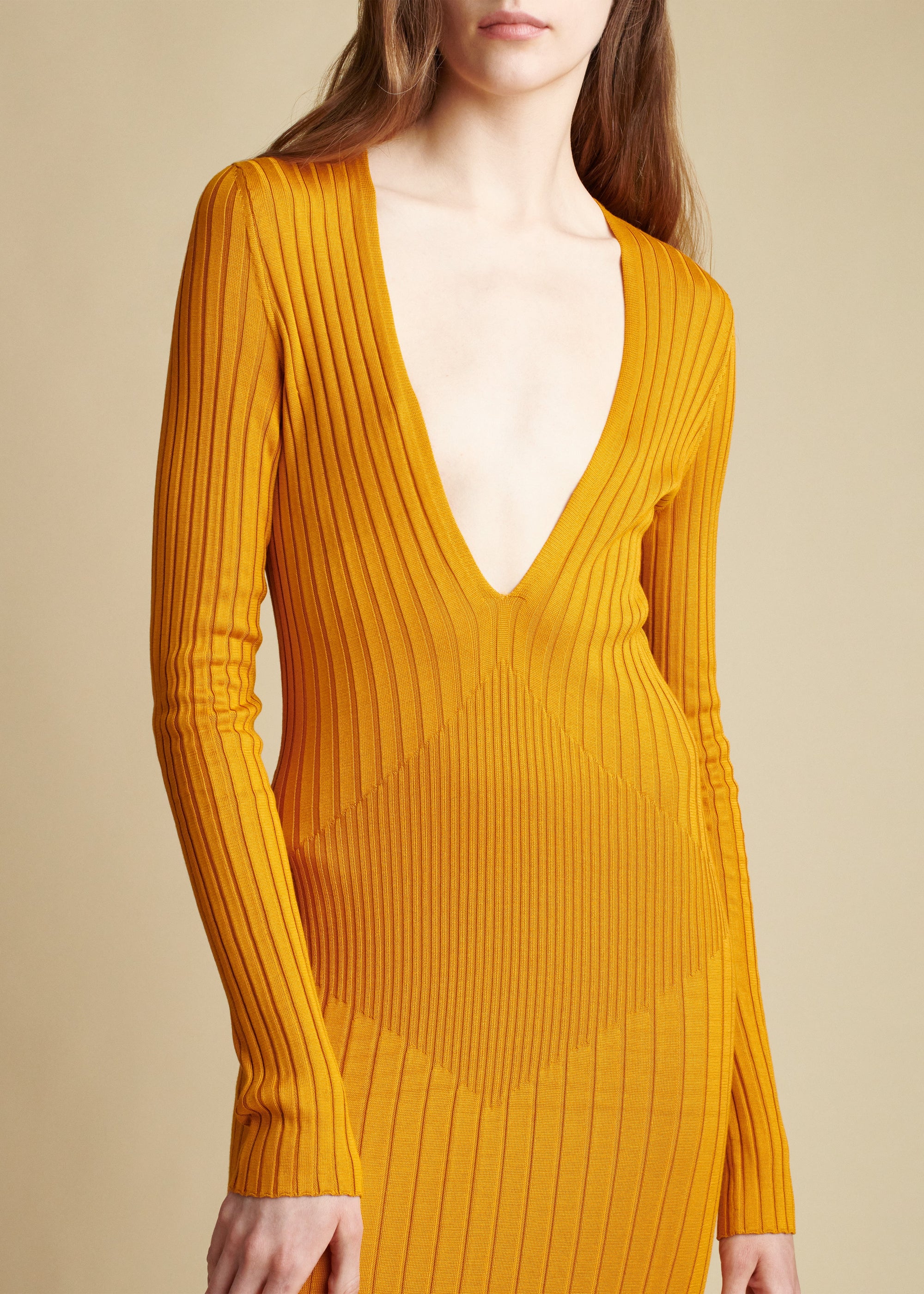 Robe Nicolai en soie - Bronze