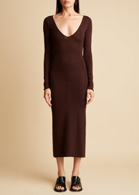 Robe Petra en laine - Chocolate