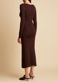 Robe Petra en laine - Chocolate