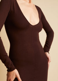 Robe Petra en laine - Chocolate