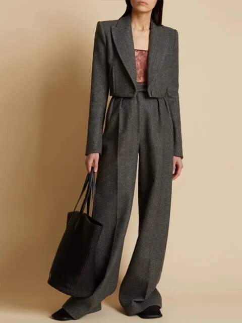 Blazer Lucille en laine - Heather Grey